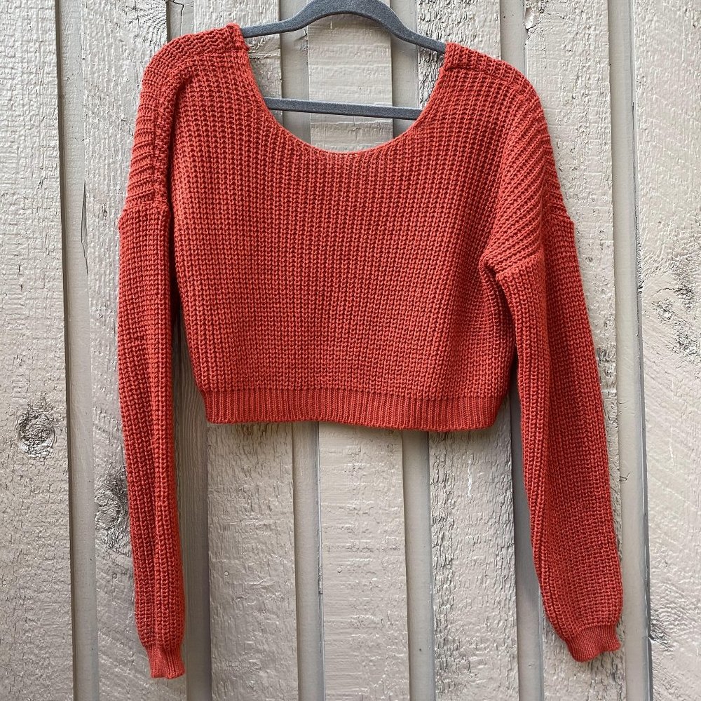 Scoop Back Cropped Sweater